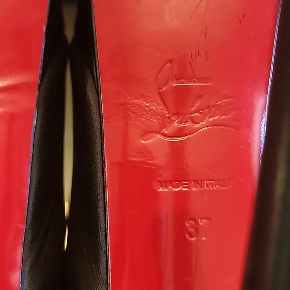 Christian Louboutin Black Kid Leather Bianca 140 Heel Pumps - Picture 9 of 13